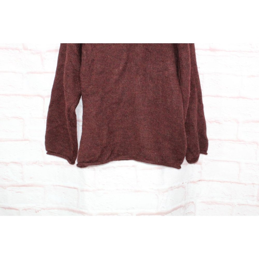 J. Crew Maroon Wool Long Sleeve Turtle Neck Pullover Knit Sweater Size L - Picture 6 of 8
